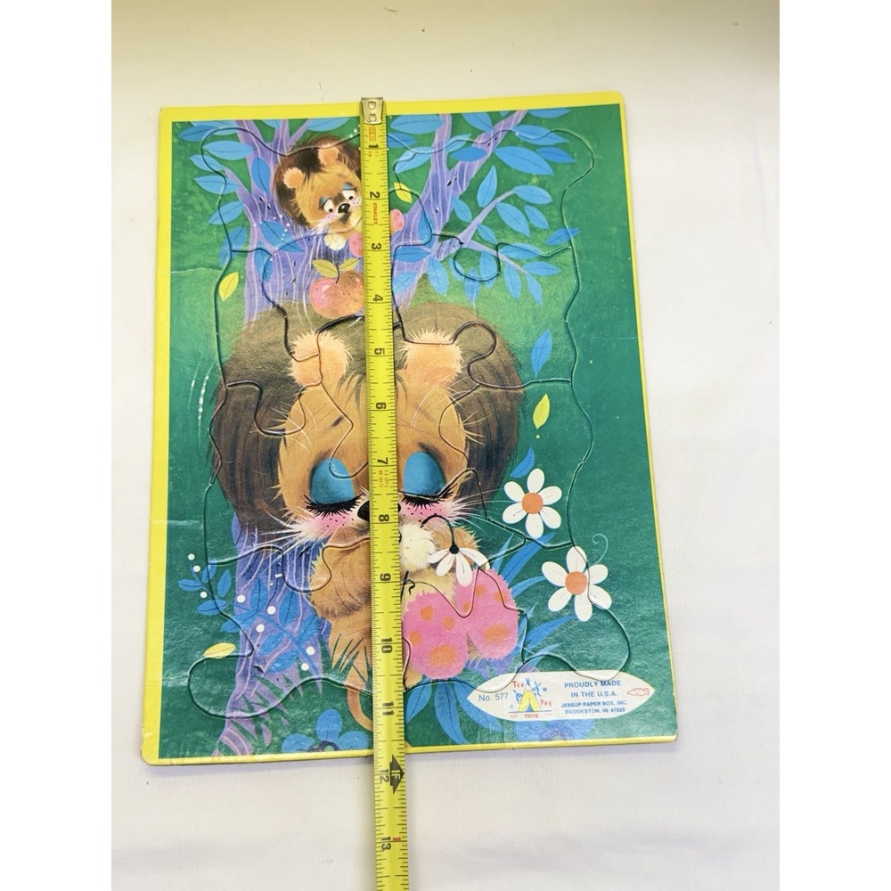 VTG (4) Tee Pee Toys Big Eye Animals Frame Tray Puzzles 8.5" x 11.75"  No 577 - Picture 12 of 13